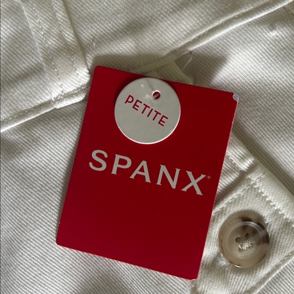 SPANX Stretch Twill Cropped Wide Leg White Pants -Size XS- NWT - Picture 2 of 12
